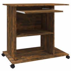 vidaXL Computer Desk Chipboard PC Laptop Table Desk Workstation Multi Colours - smoked oak - Additional view 8