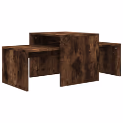 vidaXL Coffee Table Set Hallway Side Table Tea Sofa Table Engineered Wood - Smoked oak - Additional view 2
