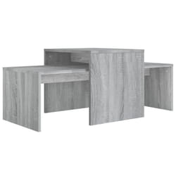 vidaXL Coffee Table Set Hallway Side Table Tea Sofa Table Engineered Wood - Grey sonoma