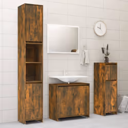vidaXL Bathroom Cabinet Washroom Storage Cabinet Cupboard Engineered Wood - smoked oak - Additional view 10