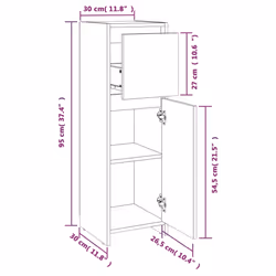 vidaXL Bathroom Cabinet Washroom Storage Cabinet Cupboard Engineered Wood - smoked oak - Additional view 4