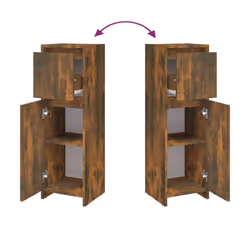 vidaXL Bathroom Cabinet Washroom Storage Cabinet Cupboard Engineered Wood - smoked oak - Additional view 6