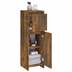 vidaXL Bathroom Cabinet Washroom Storage Cabinet Cupboard Engineered Wood - smoked oak - Additional view 7
