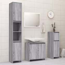 vidaXL Bathroom Cabinet Washroom Storage Cabinet Cupboard Engineered Wood - grey sonoma - Additional view 10