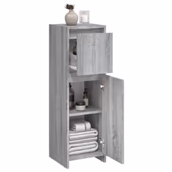 vidaXL Bathroom Cabinet Washroom Storage Cabinet Cupboard Engineered Wood - grey sonoma - Additional view 7