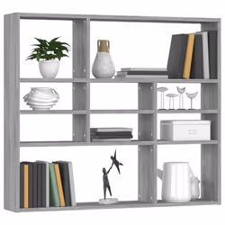 vidaXL Wall Shelf Grey Sonoma Engineered Wood Cube Organiser Picture Ledge - Additional view 4