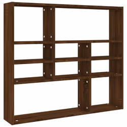 vidaXL Wall Shelf Brown Oak Engineered Wood Cube Organiser Wall Cube Shelf