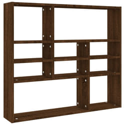 vidaXL Wall Shelf Brown Oak Engineered Wood Cube Organiser Wall Cube Shelf