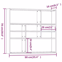 vidaXL Wall Shelf Brown Oak Engineered Wood Cube Organiser Wall Cube Shelf - Additional view 7