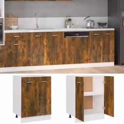 vidaXL Kitchen Cabinet Home Storage Shelf Organiser Cupboard Engineered Wood - smoked oak - Additional view 4