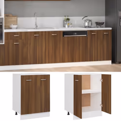 vidaXL Kitchen Cabinet Home Storage Shelf Organiser Cupboard Engineered Wood - brown oak