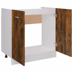 vidaXL Kitchen Cabinet Home Storage Shelf Organiser Cupboard Engineered Wood - smoked oak - Additional view 7