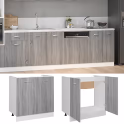 vidaXL Kitchen Cabinet Home Storage Shelf Organiser Cupboard Engineered Wood - grey sonoma - Additional view 4