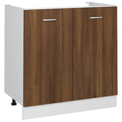 vidaXL Kitchen Cabinet Home Storage Shelf Organiser Cupboard Engineered Wood - brown oak