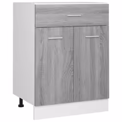 vidaXL Kitchen Cabinet Home Storage Shelf Organiser Cupboard Engineered Wood - grey sonoma - Additional view 4