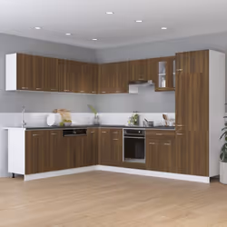 ) vidaXL Kitchen Cabinet Home Storage Shelf Organiser Cupboard Engineered Wood - Brown oak, 50 x 31 x 60 cm (W x D x H