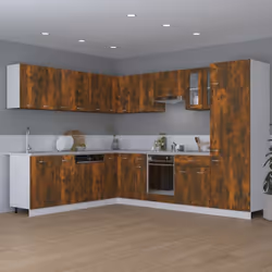vidaXL Kitchen Cabinet Home Storage Shelf Organiser Cupboard Engineered Wood - smoked oak