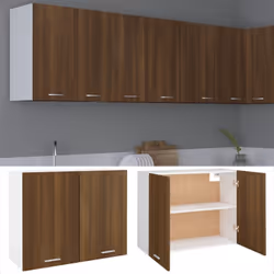 vidaXL Kitchen Cabinet Home Storage Shelf Organiser Cupboard Engineered Wood - brown oak