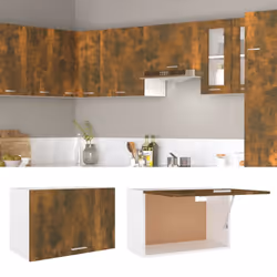 vidaXL Kitchen Cabinet Home Storage Shelf Organiser Cupboard Engineered Wood - smoked oak - Additional view 4