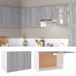 vidaXL Kitchen Cabinet Home Storage Shelf Organiser Cupboard Engineered Wood - grey sonoma - Additional view 4