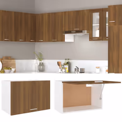 vidaXL Kitchen Cabinet Home Storage Shelf Organiser Cupboard Engineered Wood - brown oak