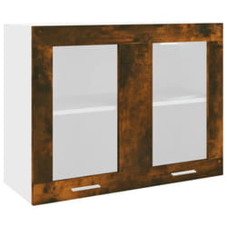 ) vidaXL Kitchen Cabinet Home Storage Shelf Organiser Cupboard Engineered Wood - Smoked oak, 80 x 31 x 60 cm (W x D x H