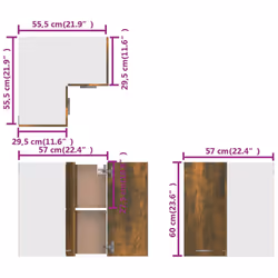 vidaXL Kitchen Cabinet Home Storage Shelf Organiser Cupboard Engineered Wood - Smoked oak - Additional view 4