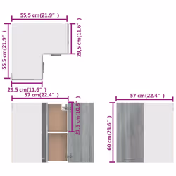 vidaXL Kitchen Cabinet Home Storage Shelf Organiser Cupboard Engineered Wood - Grey sonoma - Additional view 9