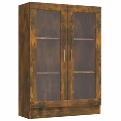 vidaXL Vitrine Cabinet Book Stand Rack Cupboard Highboard Engineered Wood - smoked oak - Additional view 2