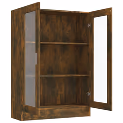 vidaXL Vitrine Cabinet Book Stand Rack Cupboard Highboard Engineered Wood - smoked oak - Additional view 5
