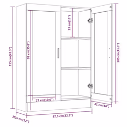 vidaXL Vitrine Cabinet Book Stand Rack Cupboard Highboard Engineered Wood - smoked oak - Additional view 8