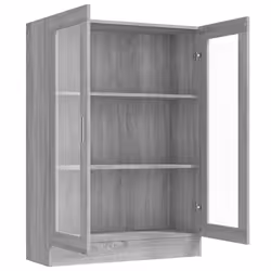 vidaXL Vitrine Cabinet Book Stand Rack Cupboard Highboard Engineered Wood - grey sonoma - Additional view 5