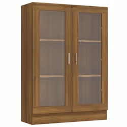 VidaXL 815620, Brown, Oak, 3 shelves, Wood, Wood, Glass, Wood, 825 mm