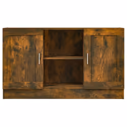vidaXL Vitrine Cabinet Sideboard Storage Organiser Cupboard Engineered Wood - smoked oak