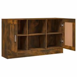 vidaXL Vitrine Cabinet Sideboard Storage Organiser Cupboard Engineered Wood - smoked oak - Additional view 5