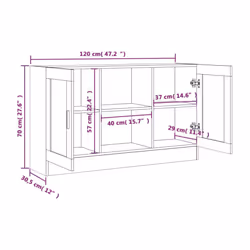 vidaXL Vitrine Cabinet Sideboard Storage Organiser Cupboard Engineered Wood - smoked oak - Additional view 9