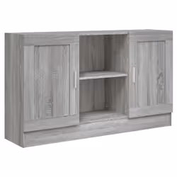vidaXL Vitrine Cabinet Sideboard Storage Organiser Cupboard Engineered Wood - grey sonoma