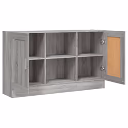 vidaXL Vitrine Cabinet Sideboard Storage Organiser Cupboard Engineered Wood - grey sonoma - Additional view 5