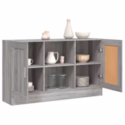 vidaXL Vitrine Cabinet Sideboard Storage Organiser Cupboard Engineered Wood - grey sonoma - Additional view 6