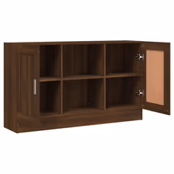 vidaXL Vitrine Cabinet Sideboard Storage Organiser Cupboard Engineered Wood - brown oak - Additional view 5