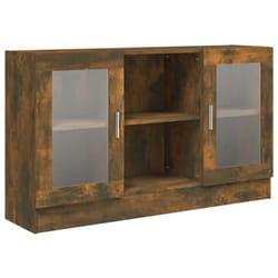 vidaXL Vitrine Cabinet Sideboard Storage Organiser Cupboard Engineered Wood - smoked oak