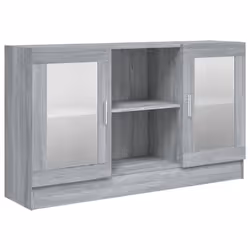 vidaXL Vitrine Cabinet Sideboard Storage Organiser Cupboard Engineered Wood - grey sonoma