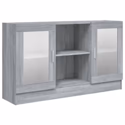 vidaXL Vitrine Cabinet Sideboard Storage Organiser Cupboard Engineered Wood - grey sonoma
