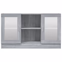 vidaXL Vitrine Cabinet Sideboard Storage Organiser Cupboard Engineered Wood - grey sonoma - Additional view 4