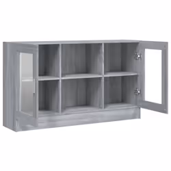 vidaXL Vitrine Cabinet Sideboard Storage Organiser Cupboard Engineered Wood - grey sonoma - Additional view 5