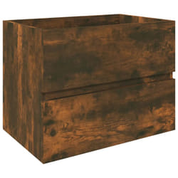 vidaXL Sink Cabinet Brown Oak Engineered Wood Vanity Unit Bathroom Cabinet - smoked oak