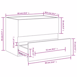 vidaXL Sink Cabinet Brown Oak Engineered Wood Vanity Unit Bathroom Cabinet - smoked oak - Additional view 6