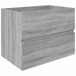 vidaXL Sink Cabinet Brown Oak Engineered Wood Vanity Unit Bathroom Cabinet - grey sonoma