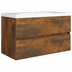 vidaXL Sink Cabinet Bathroom Vanity Unit Wall Storage Cupboard Engineered Wood - smoked oak, 80 x 38.5 x 45 cm - Additional view 4