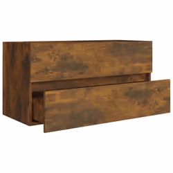 vidaXL Sink Cabinet Bathroom Vanity Unit Wall Storage Cupboard Engineered Wood - smoked oak, 90 x 38.5 x 45 cm - Additional view 5